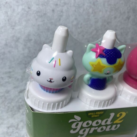 NEW 3 Pk Good 2 Grow Juice Topper Gabby's Dollhouse DJ MerCat Cakey Sealed Full - Picture 4 of 5